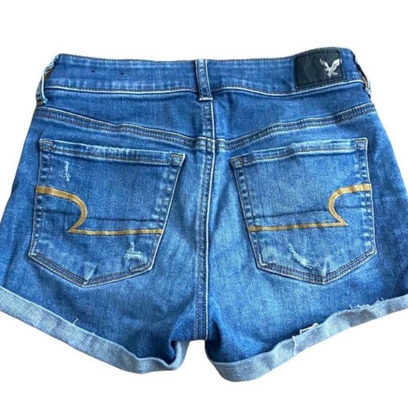 🍦American Eagle Distress Hi- Rise Shortie Shorts Sz 6 - Picture 3 of 8
